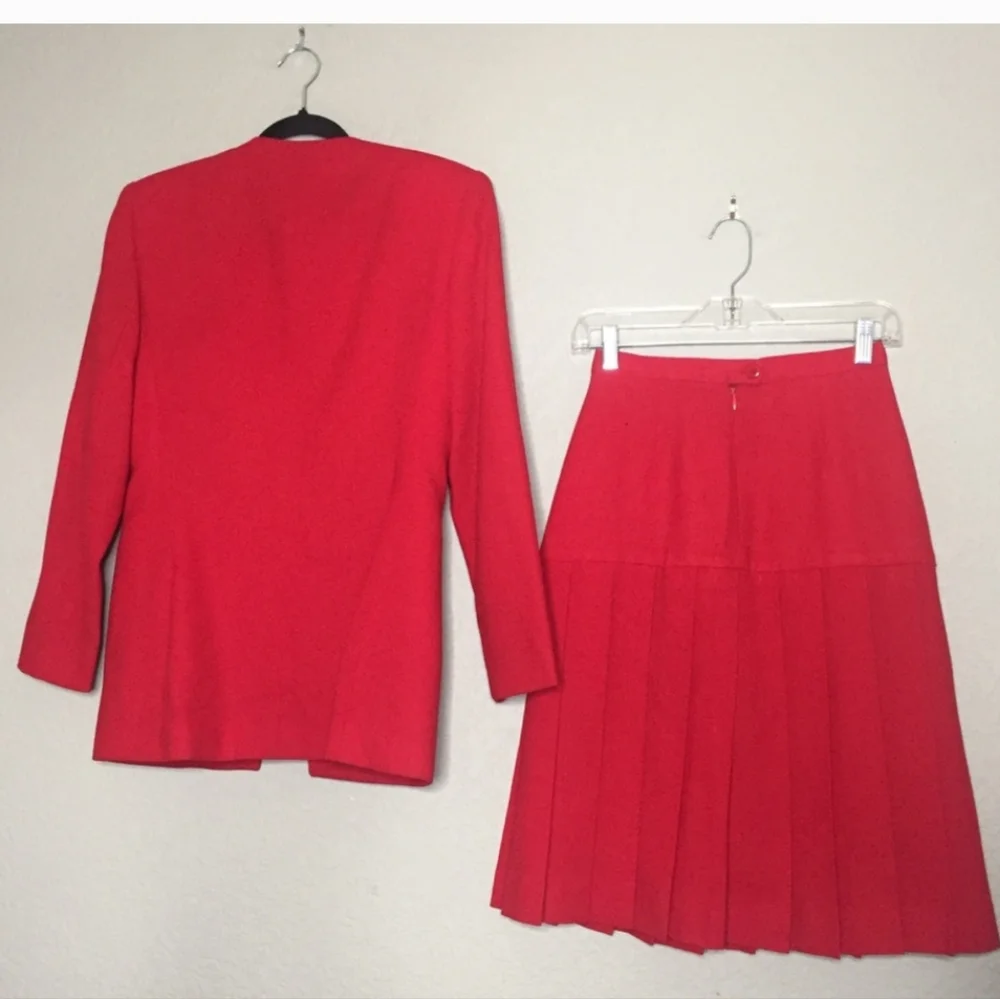 Christian Dior 80s90s Vintage Red Suit Set SZ 2